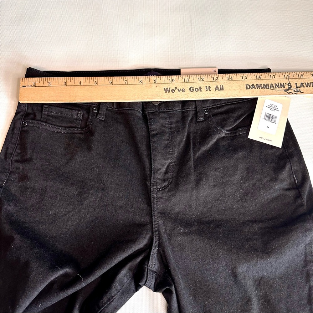 NYDJ Marilyn Straight Leg Lift x Tuck Black stretch jeans Size 14 NWT - Picture 3 of 10